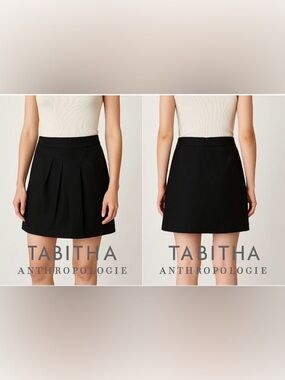 Anthropologie Tabitha Black Yoke Skirt